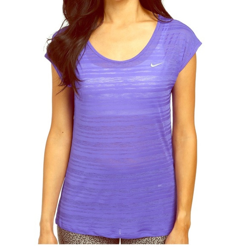 Nike Blue Scoop Neck Burnout Tee